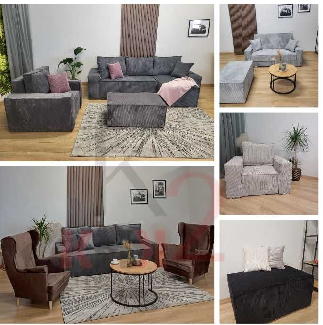 Narożnik Fabio Sofa Kanapa USB Rogówka Łóżko BONELL Fotel POD WYMIAR