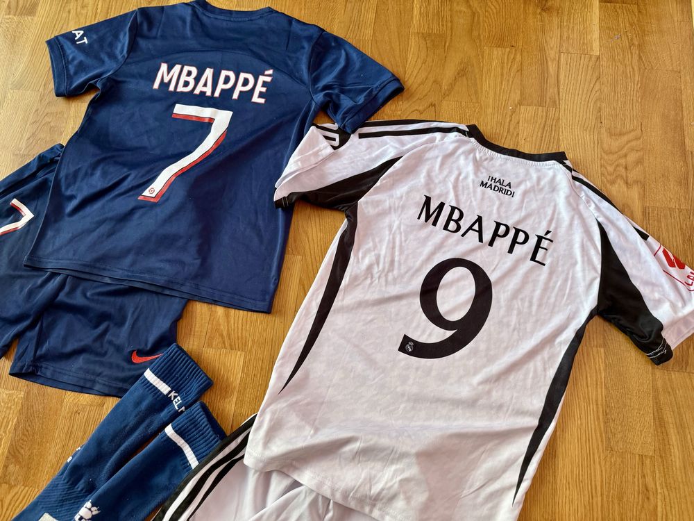 Футбольна форма Мбаппе Mbappe Реал зріст 140 146 152 гетри Kelme 32-35