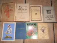 8 livros práticos antigos-abelhas,lar,fruticultura,nós,moedas,águas