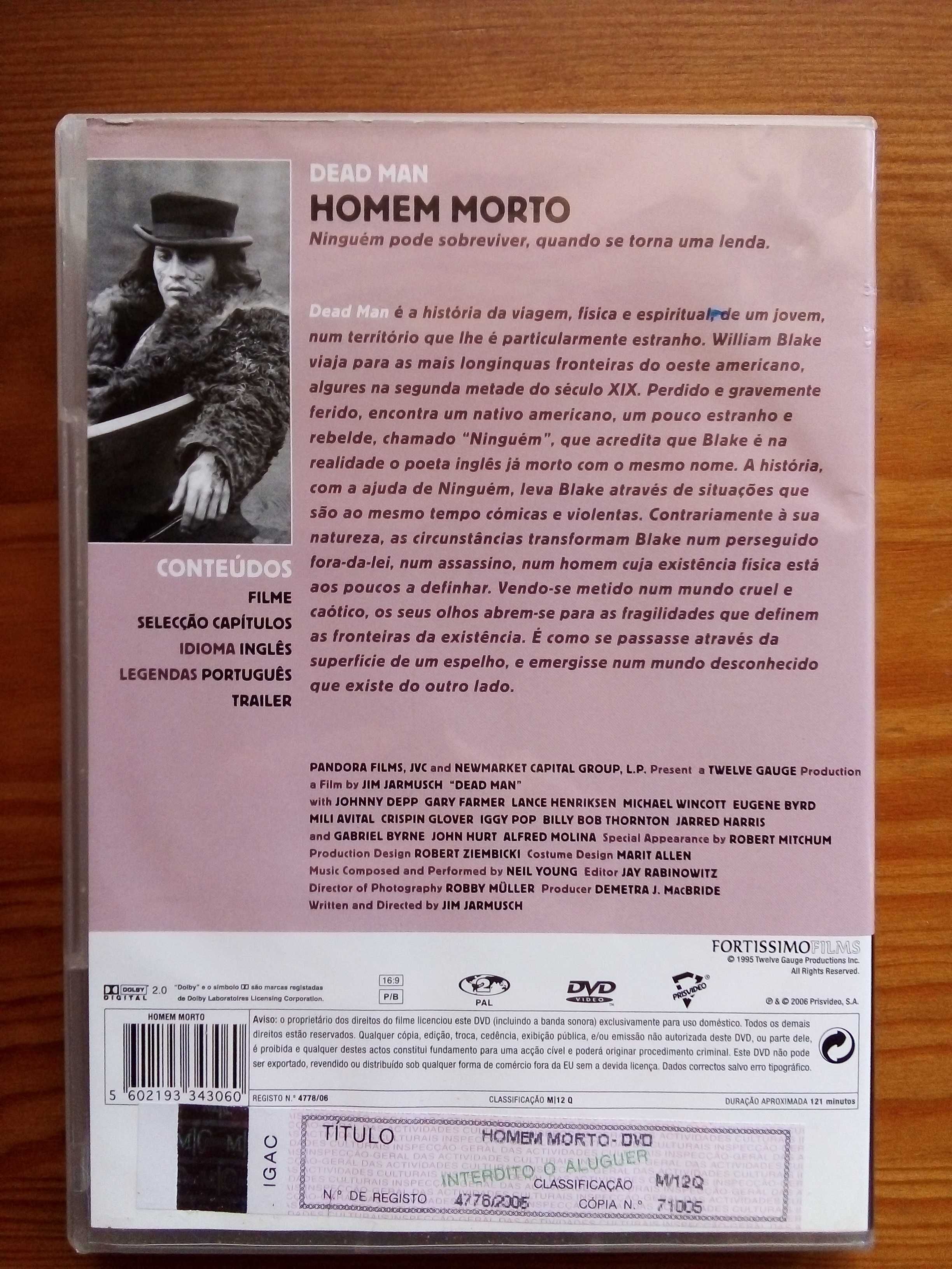 Dead Man "Homem Morto" - Jim Jarmusch / Johnny Depp/ música Neil Young