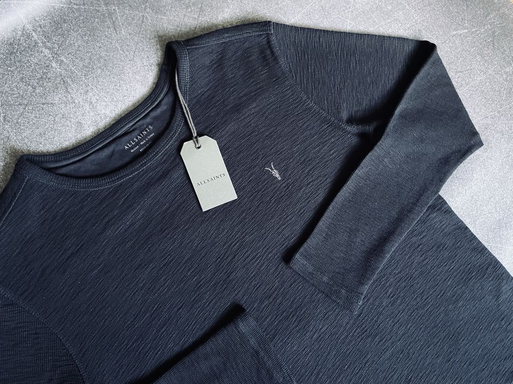 Чоловічий лонгслів оригінал ALLSAINTS MD021R Muse LS Crew | INK Navy