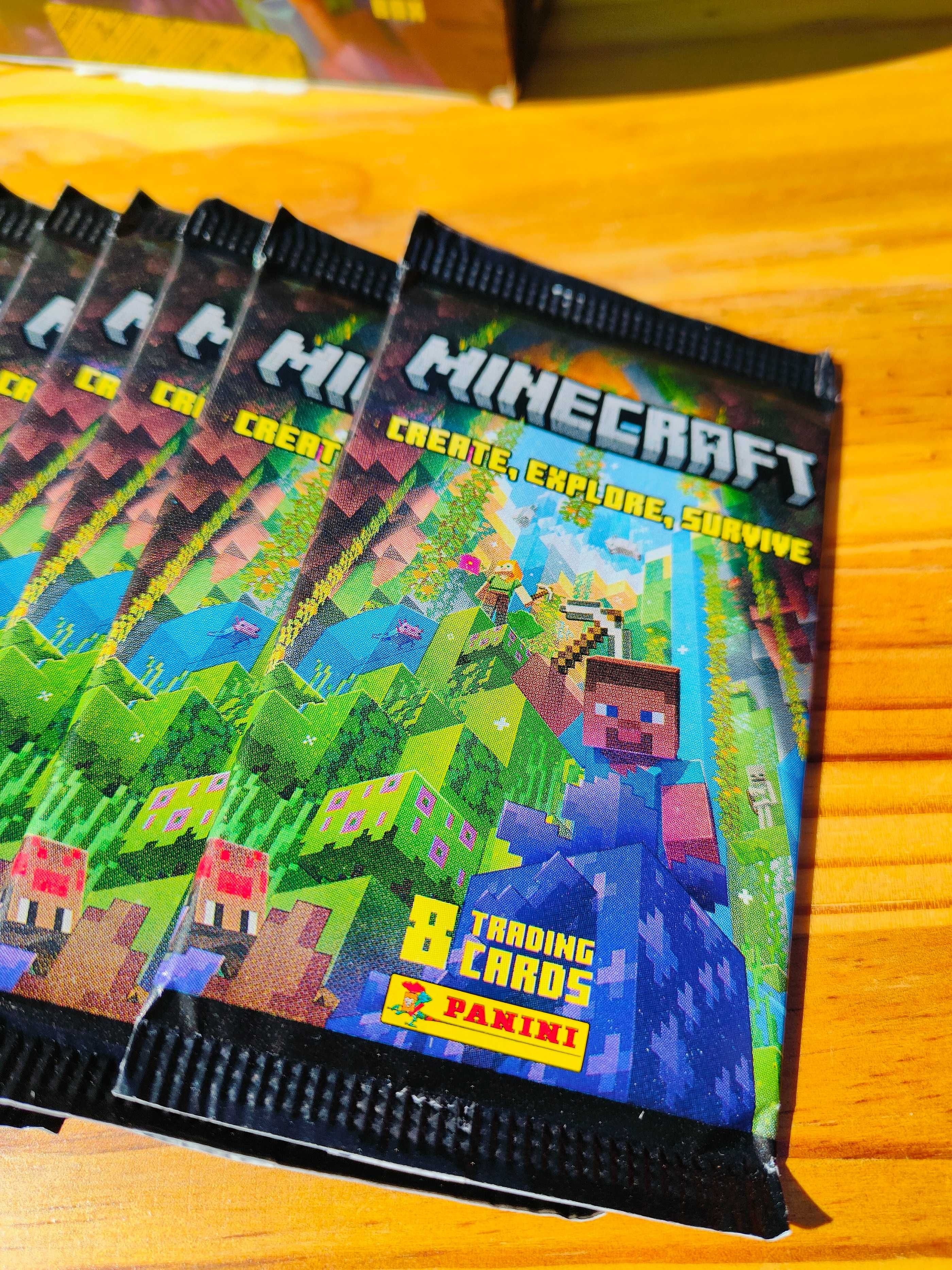 Karty Minecraft - 18x Szaszetka Czarna - Panini EN