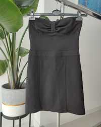 Mała czarna sukienka gorsetowa mini krótka bez ramiączek Zara s 36