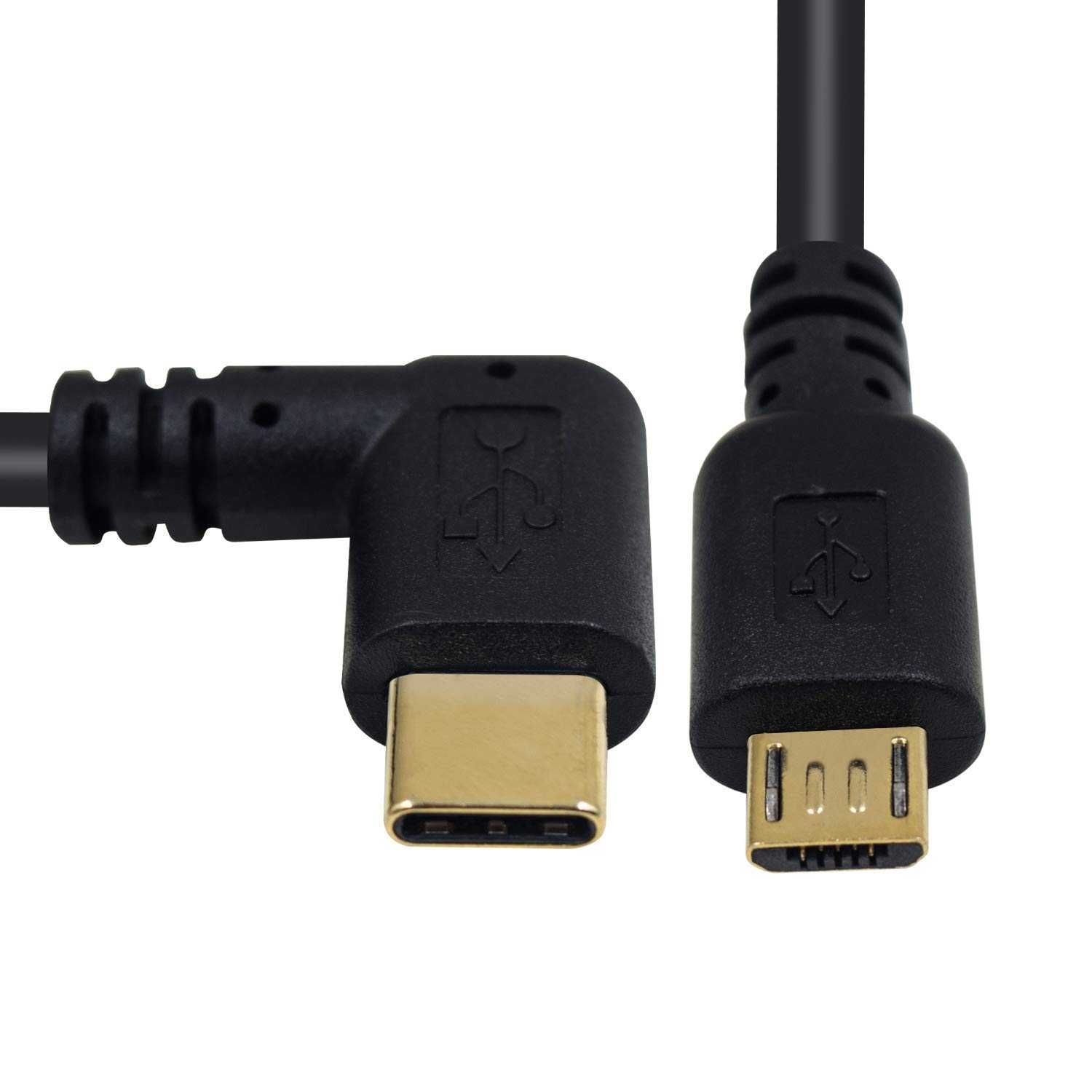 Przejściówka DUTTEK kabel USB TYP C 90° do Micro USB 25 CM