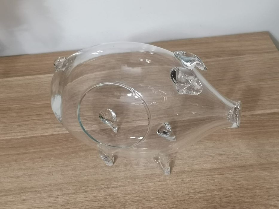 Świnka ze szkła pojemnik dekoracja