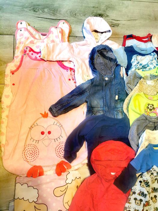 WIELKA paka 70 sztuk dziewczynka 80 - 86 śpiworki pościel