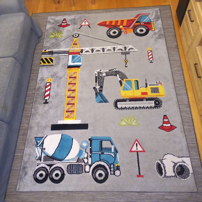 Dywan dziecięcy 160 x 230 | koparka dźwig