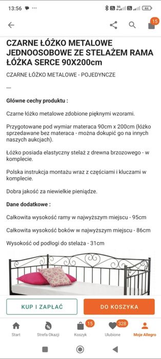 #Czarne łóżko jednoosobowe#