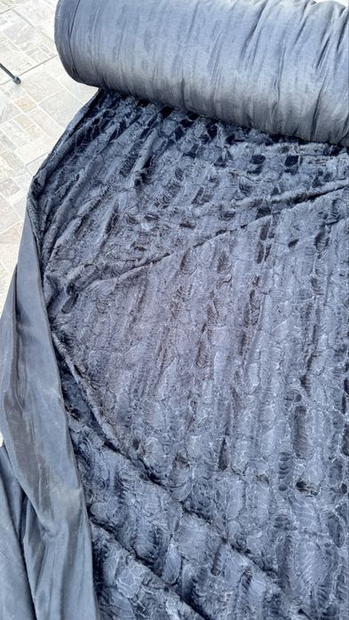 Ткань / опт / мех каракуль чёрный - от 3 м -80 грн/шт