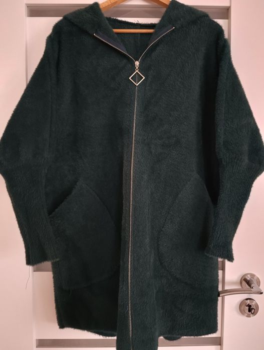Płaszcz alpaka z kapturem
