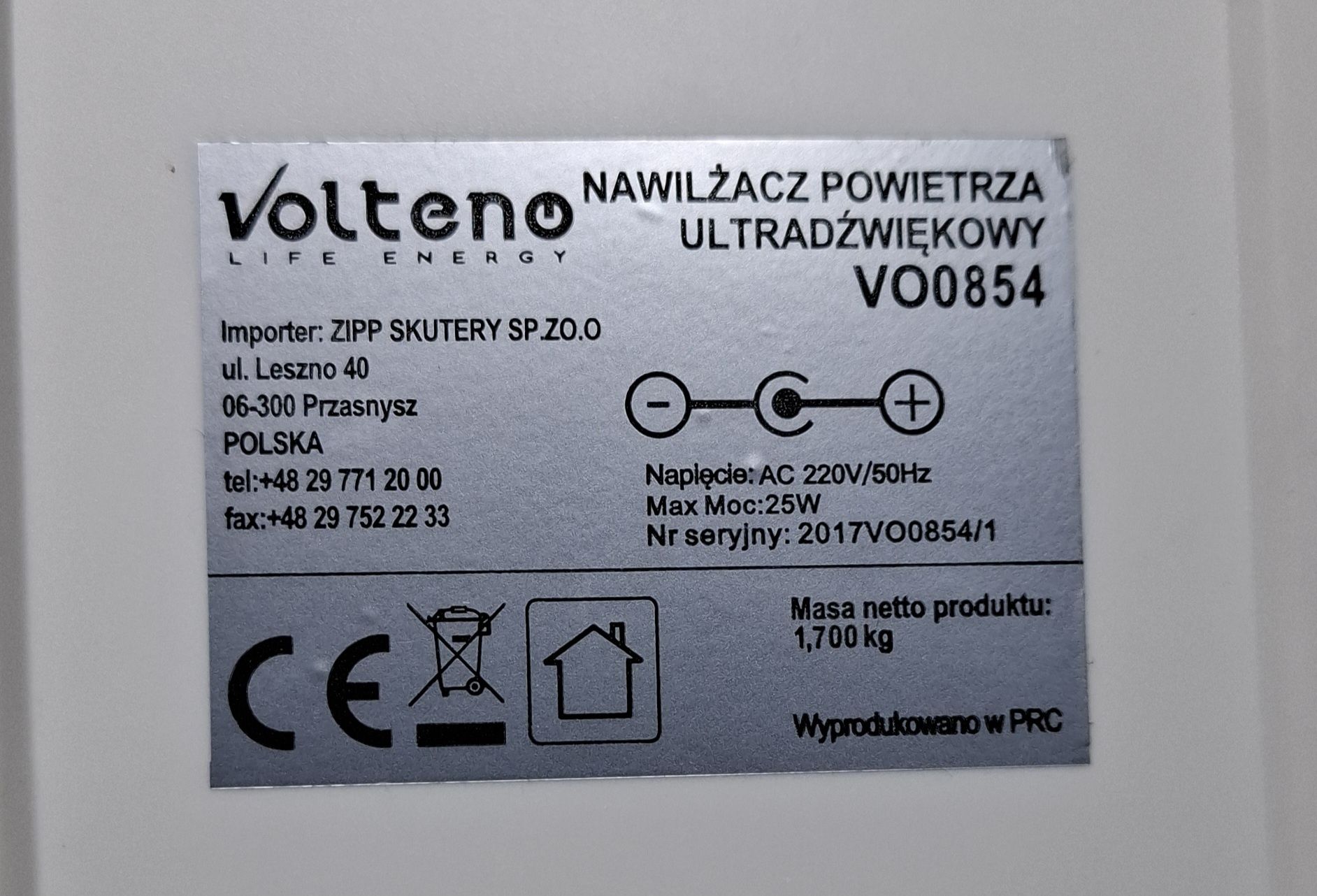 Volteno nawilżacz powietrza