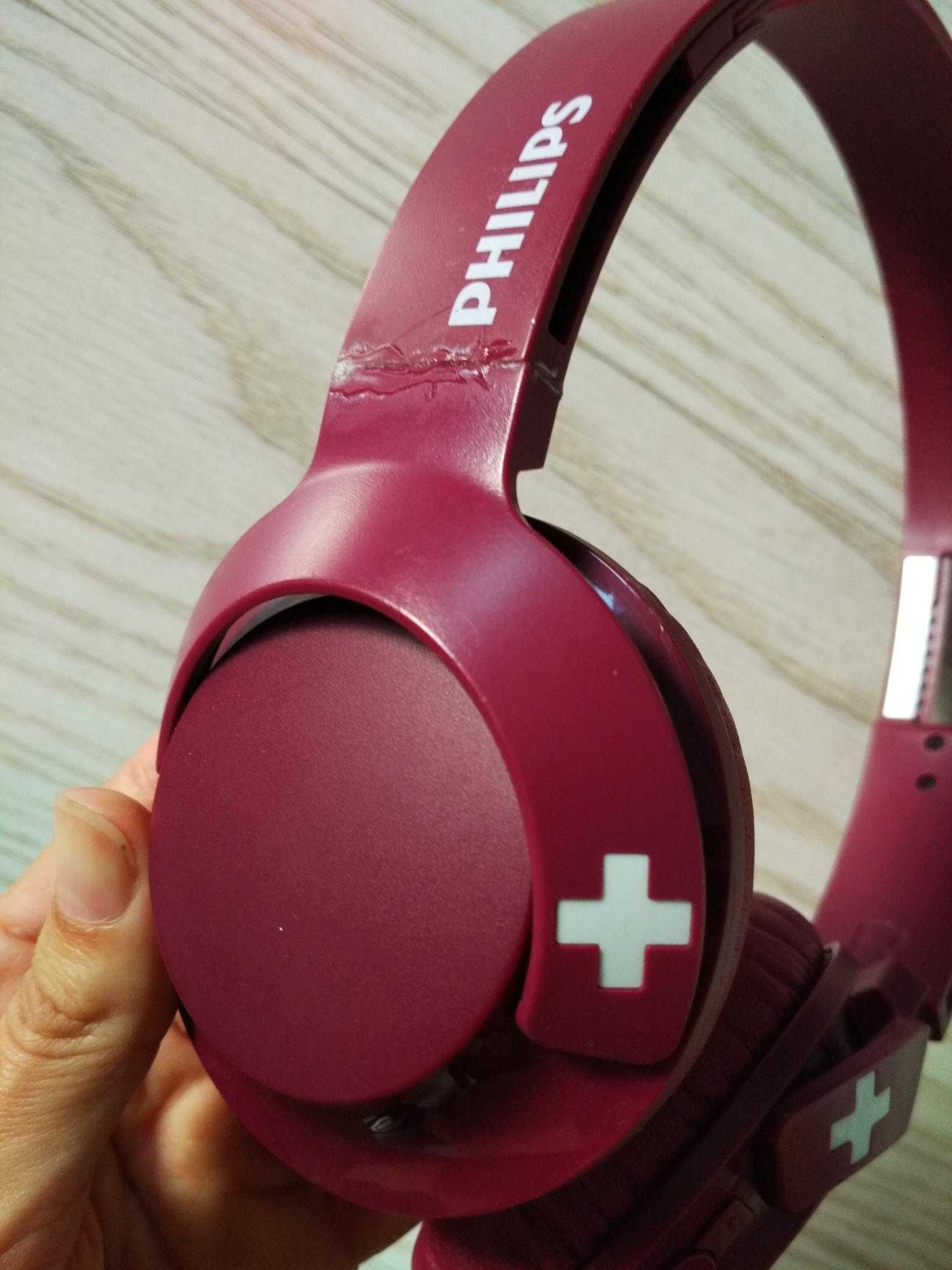 Philips shb3075 Bezprzewodowe słuchawki nauszne z mikrofonem bordo