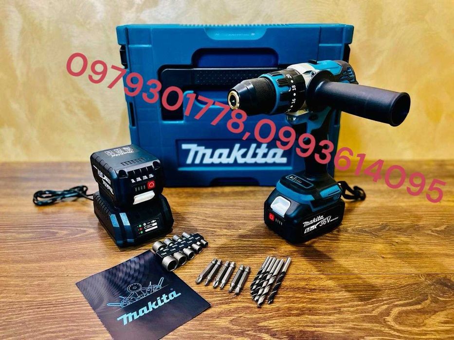 Аккумуляторный Шуруповерт Makita DHP489 36V8А мощный Бесщеточный