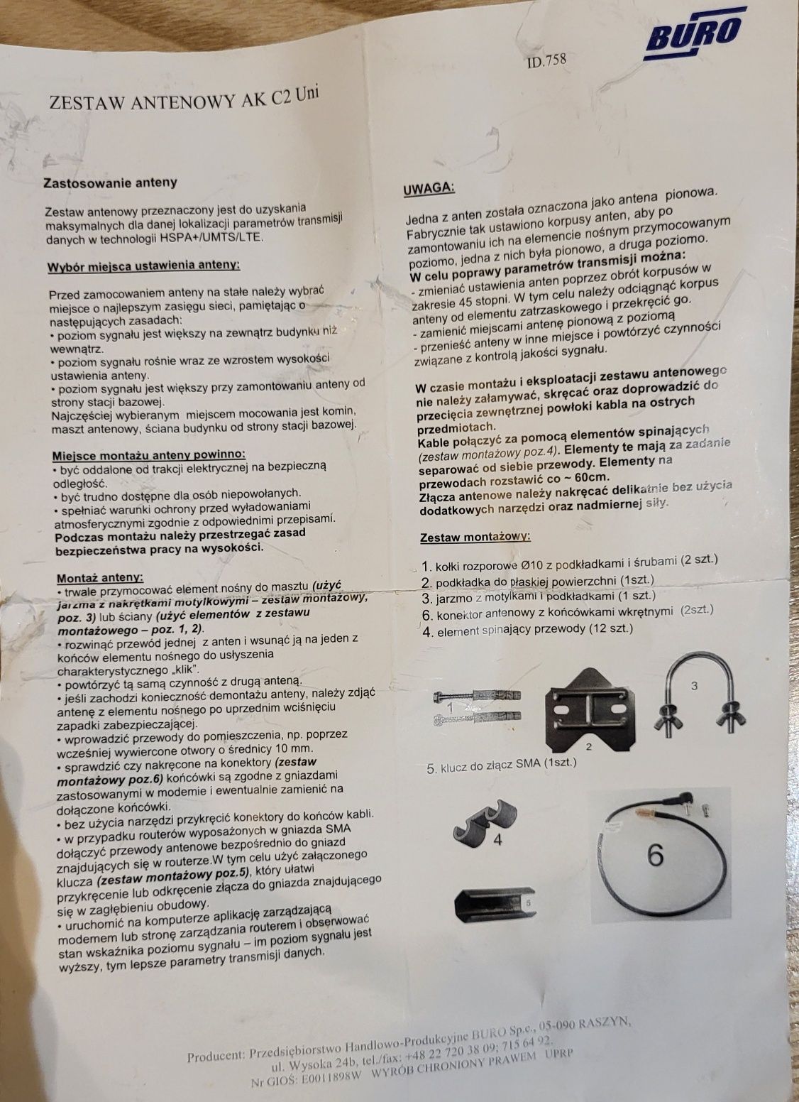 Wifi - Zestaw antenowy AK C2 Uni