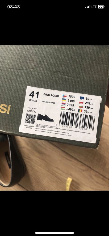 Czarne skórzane Mokasyny Gino Rossi 41