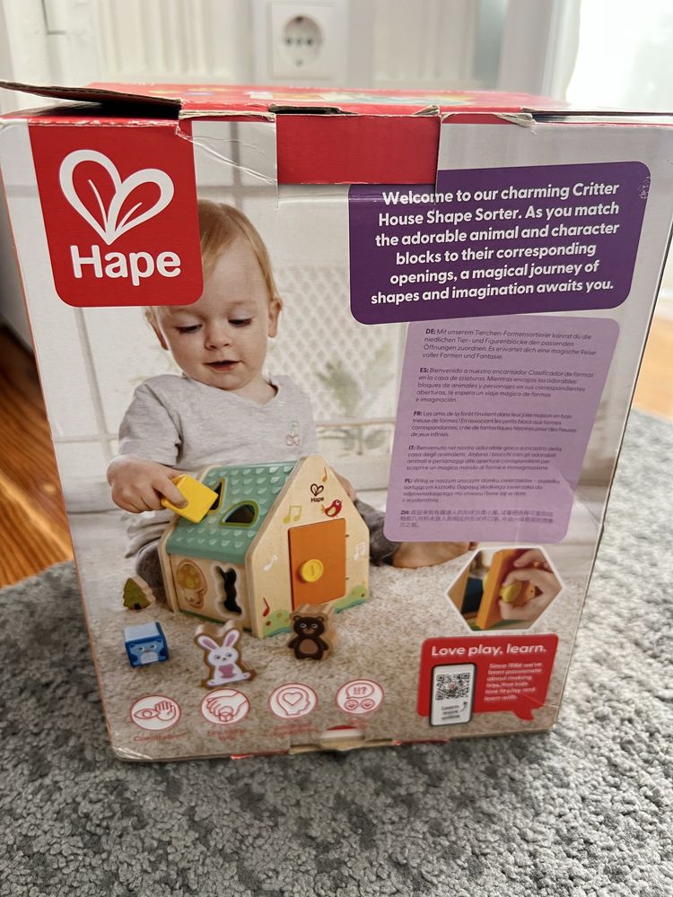 Caixa encaixe bebé Hape 2-4 anos