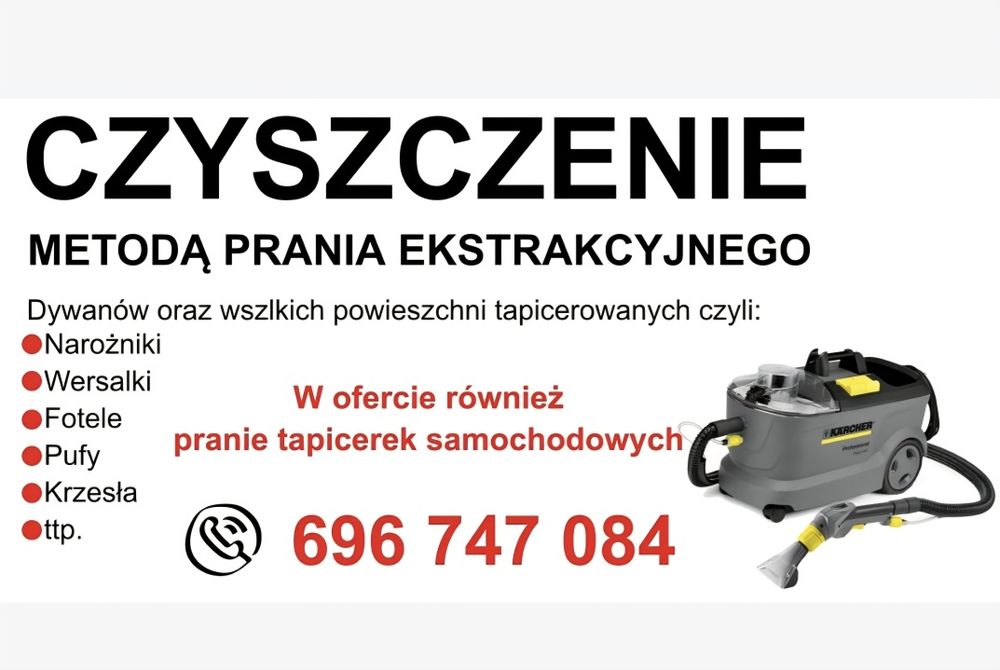 Pranie dywanów tapicerki meblowej Samochodowej Sprzątanie mycie okien