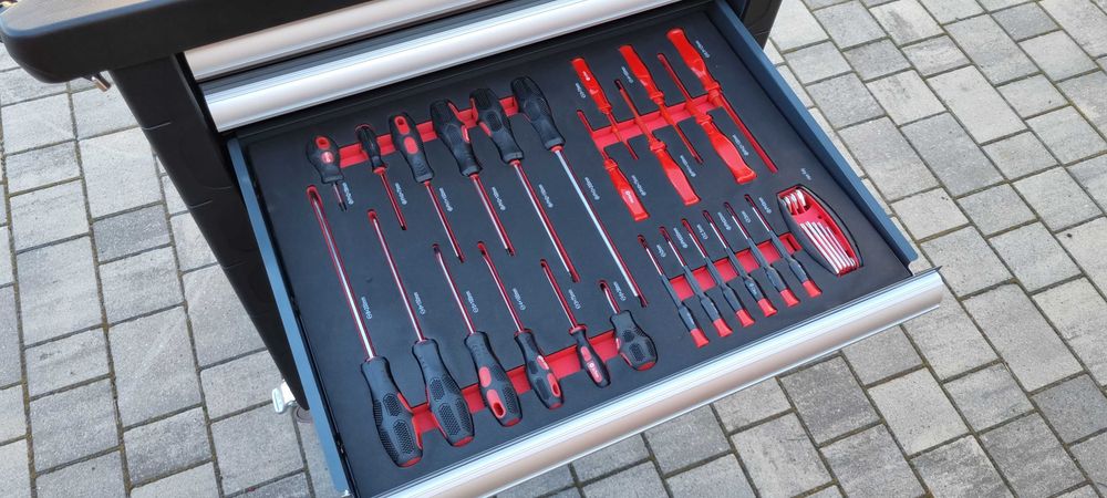 Wózek narzędziowy Szafka warsztatowa z wyposażeniem 170 cz. 7 szuflad