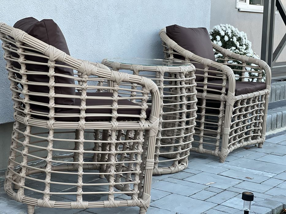 Комплект меблів Kuba, садові меблі, крісла з ротангу, меблі на балкон