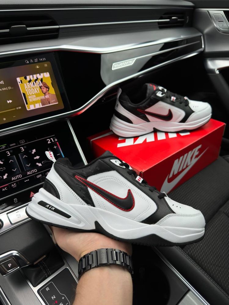 Мужские кроссовки найк аир монарх Nike Air Monarch White Black Red