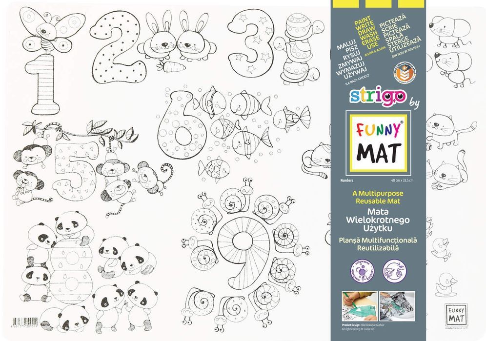 Biała Mata Strigo Funny Mat Liczby 48X33.5 Cm Strigo