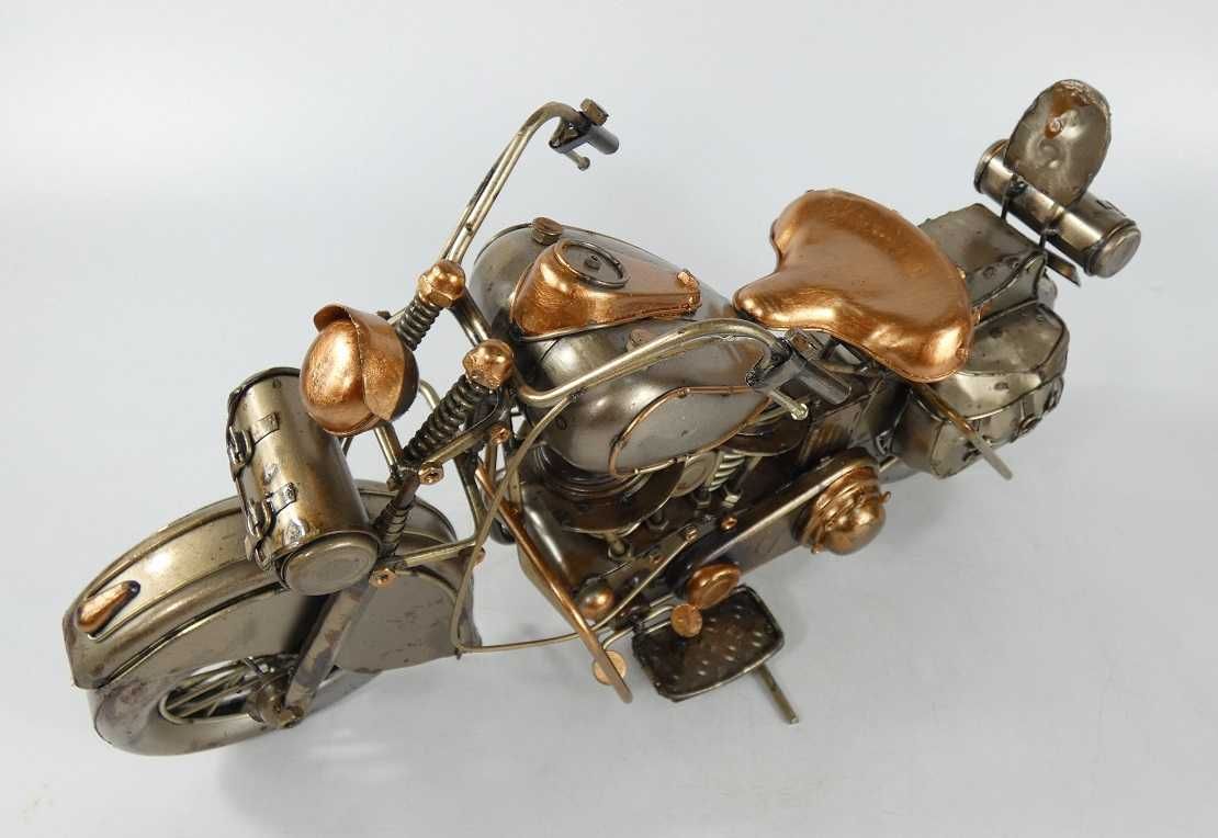 Metalowy MOTOR retro pojazd 36,5 cm motocykl