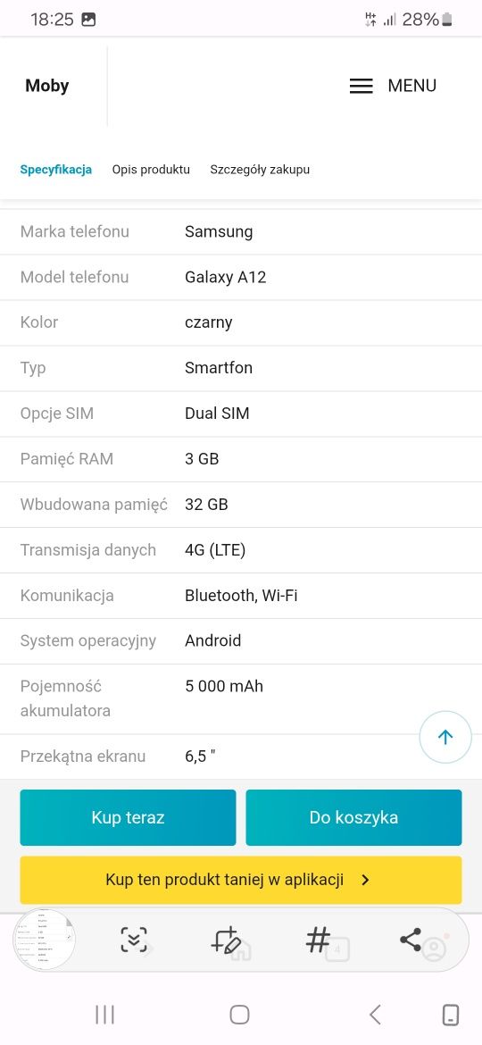 Samsung A12 sprawny