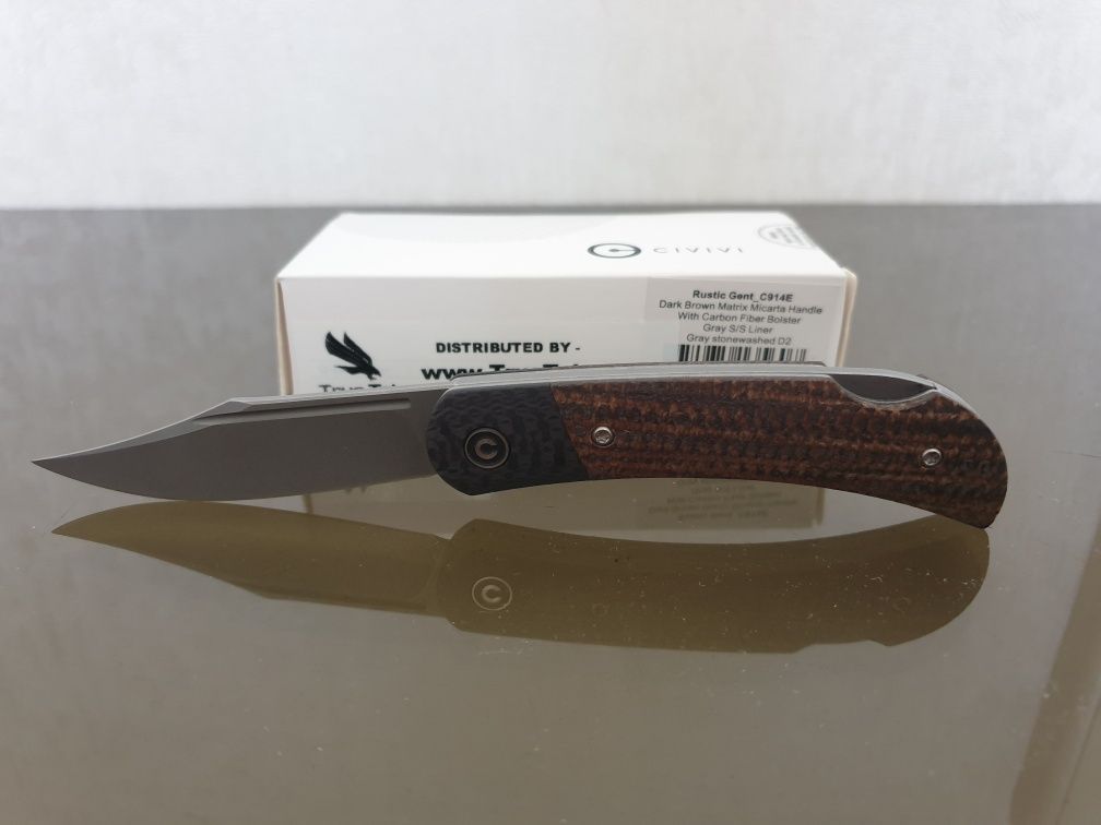 CIVIVI Rustic Gent Lock Back Dark Brown Matrix Micarta