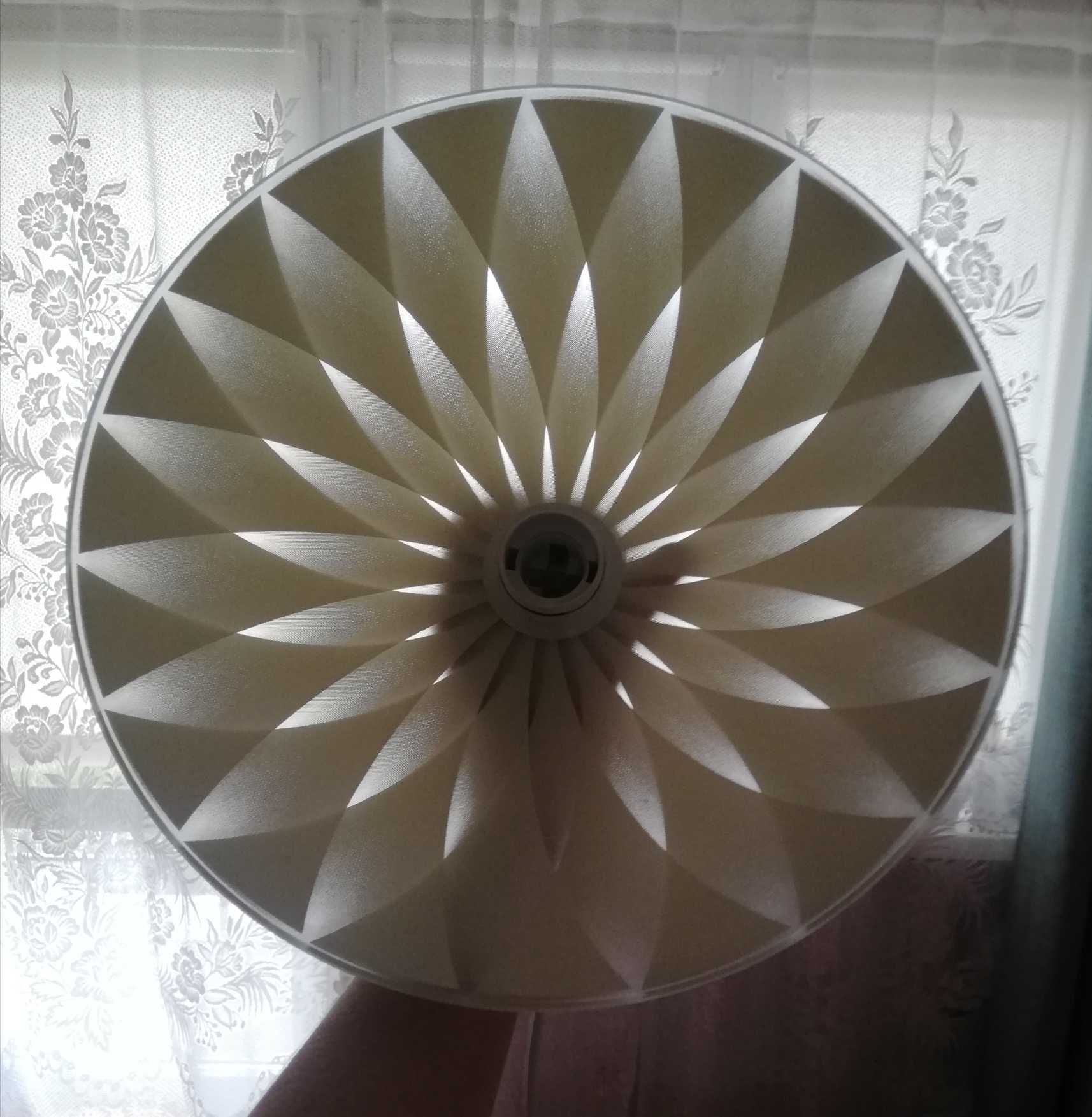 Lampa wisząca regulowana długość ecru okrągła, średnica 30cm x max75