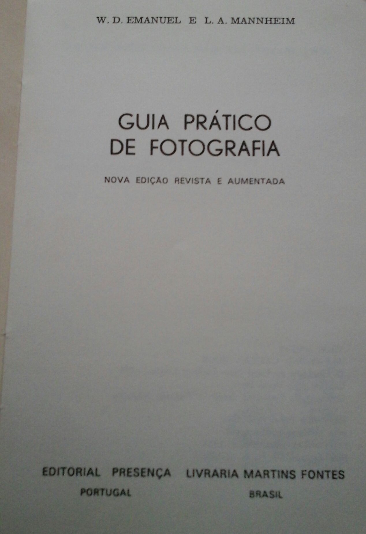 Guia Prático de Fotografia, W. D. Emanuel