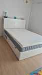 Cama 140x200 ikea com cabeceira com colchoes