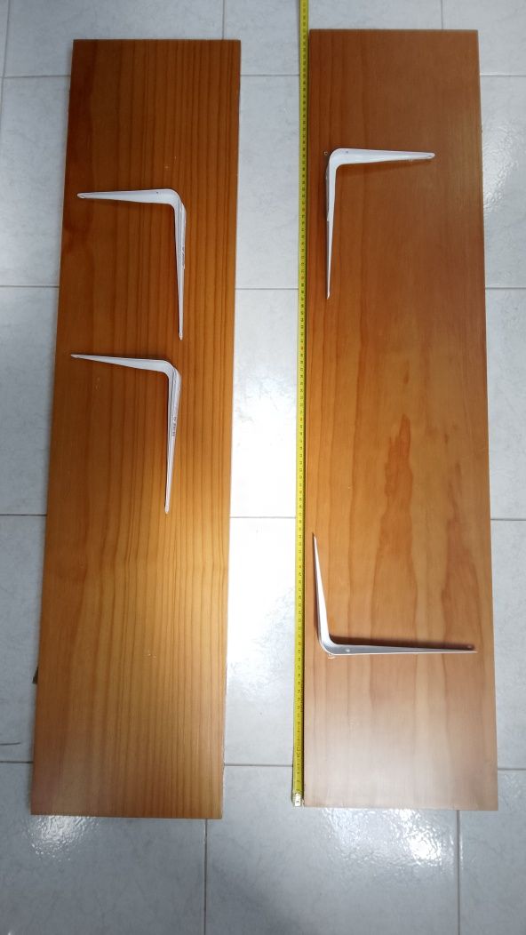 Prateleiras de parede com suportes – Conjunto de 2