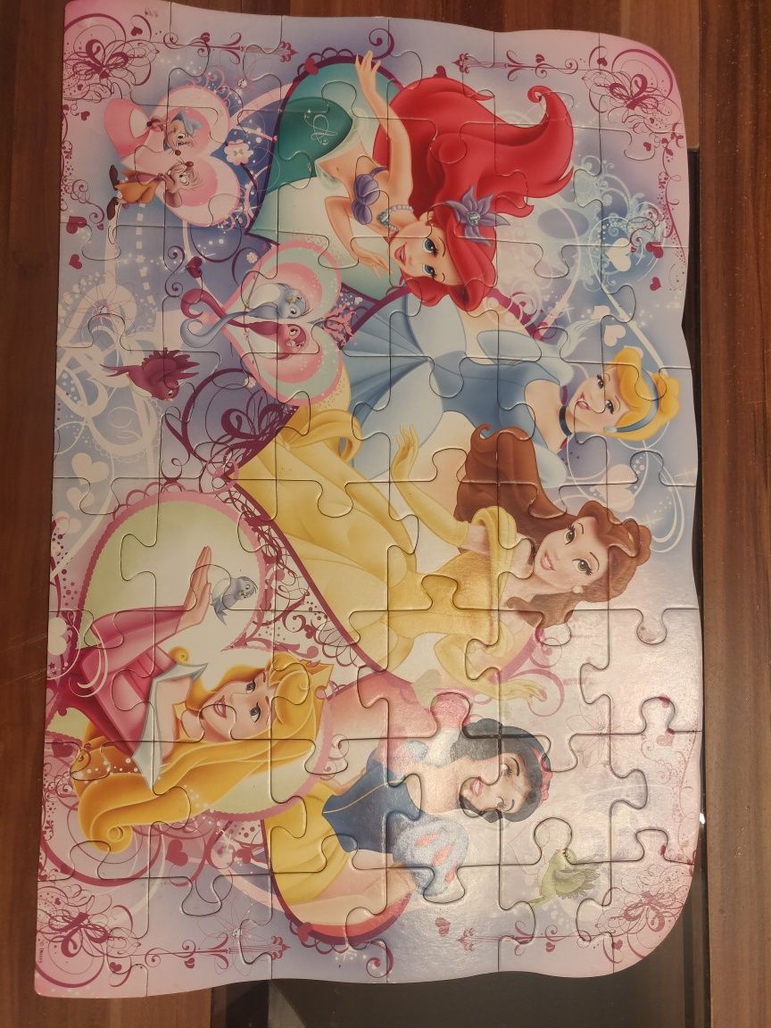 Duże Puzzle układanka Księżniczki dwustronne