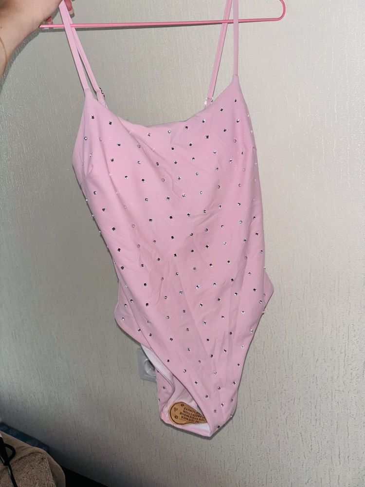 Купальник Swimbydi / рожевий купальник / купальник зі стразами S M