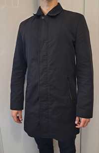 Płaszcz męski Hugo Boss model Manmo, czarny, długi, elegancki