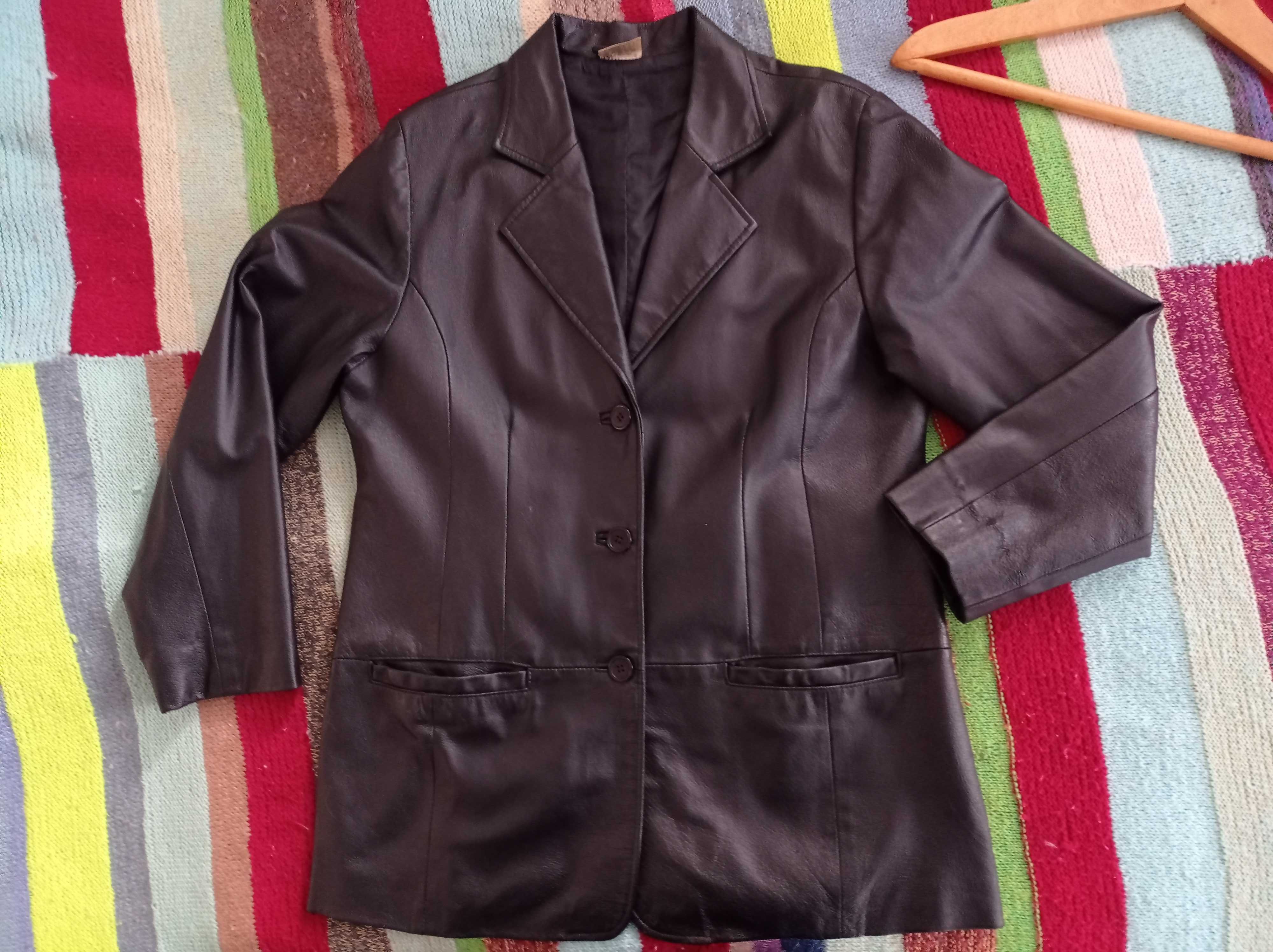Пиджак кожаный женский (натуральная кожа).Куртка кожаная.Размер 50-52.