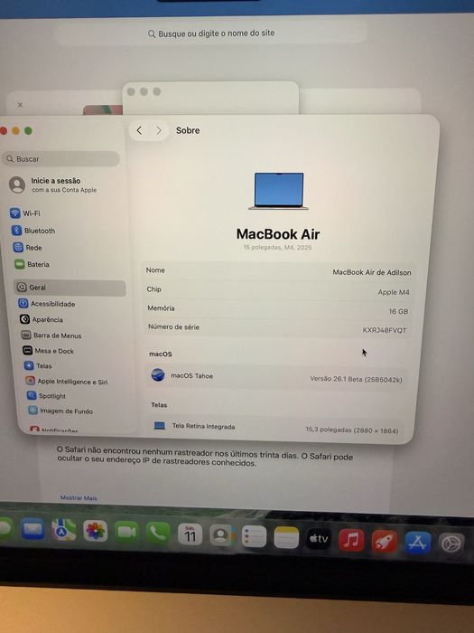 Macbook Air 16” 512GB com Fatura e Garantia