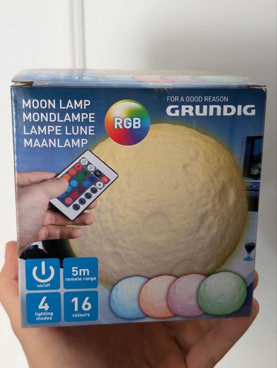 Grundig lampka nocna LED księżyc 3D 16 kolor smart