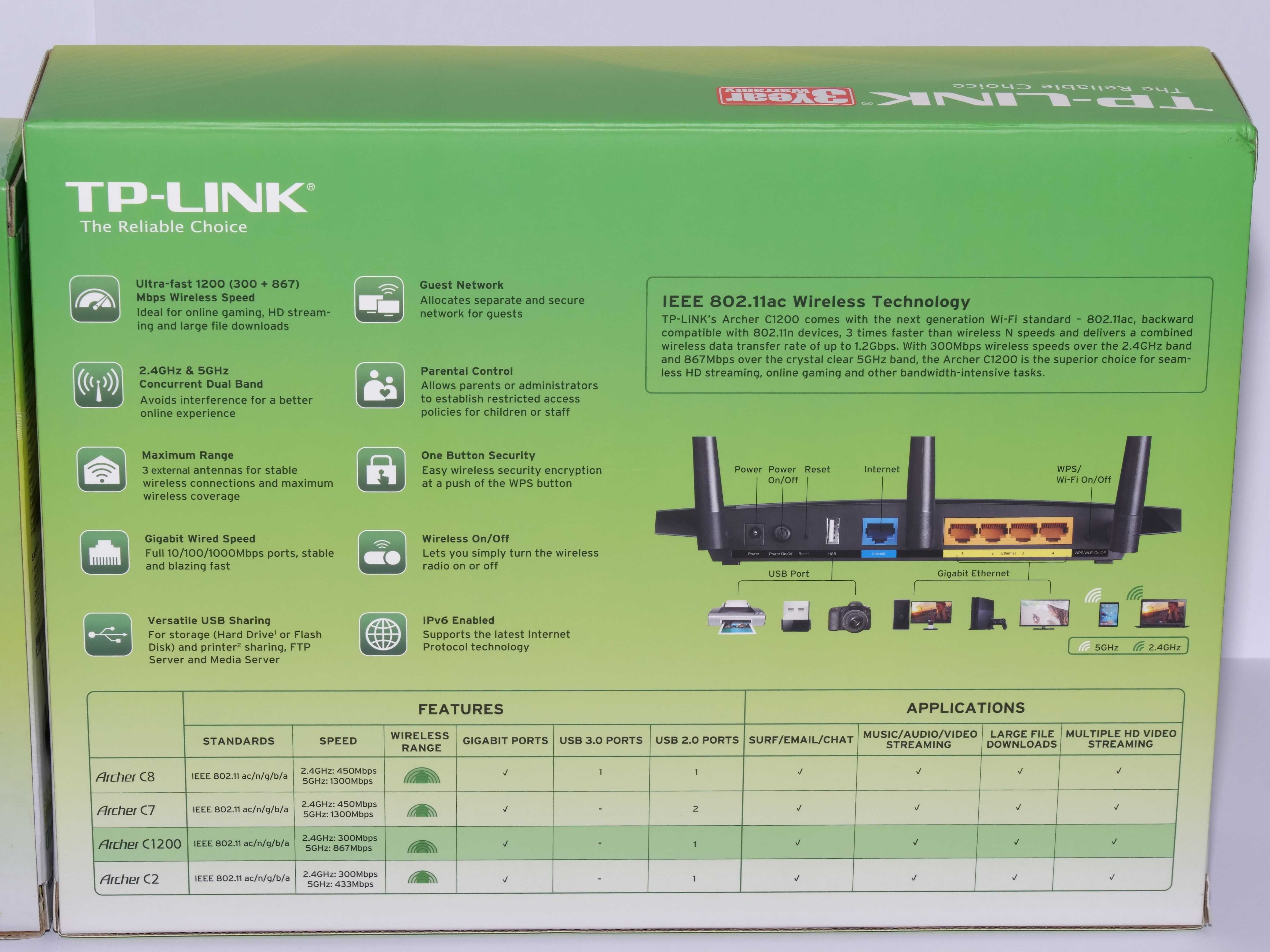 Router TP-Link Archer C1200 Gigabit Dualband + TP-Link Gigabit 300Mbps