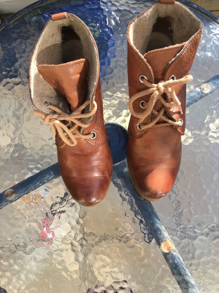 Retro botki tofi koturn 37 vintage