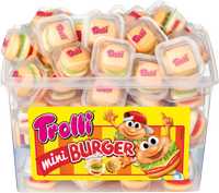 Жувальний мармелад зефір "Mini Burger" банка (60шт) ТМ Trolli