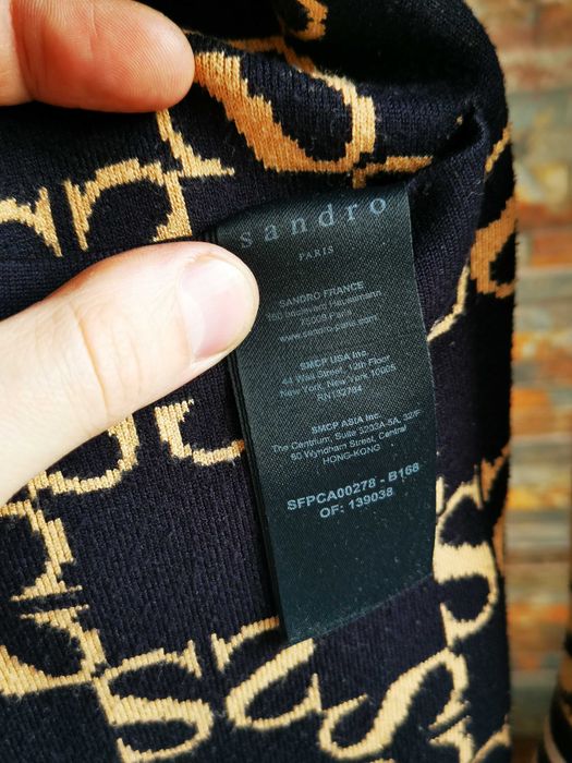 Кардиган Sandro Paris Monogramm Reversible oversized cardigan оригінал