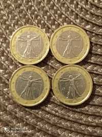 4 monety 1 euro z 2002 r