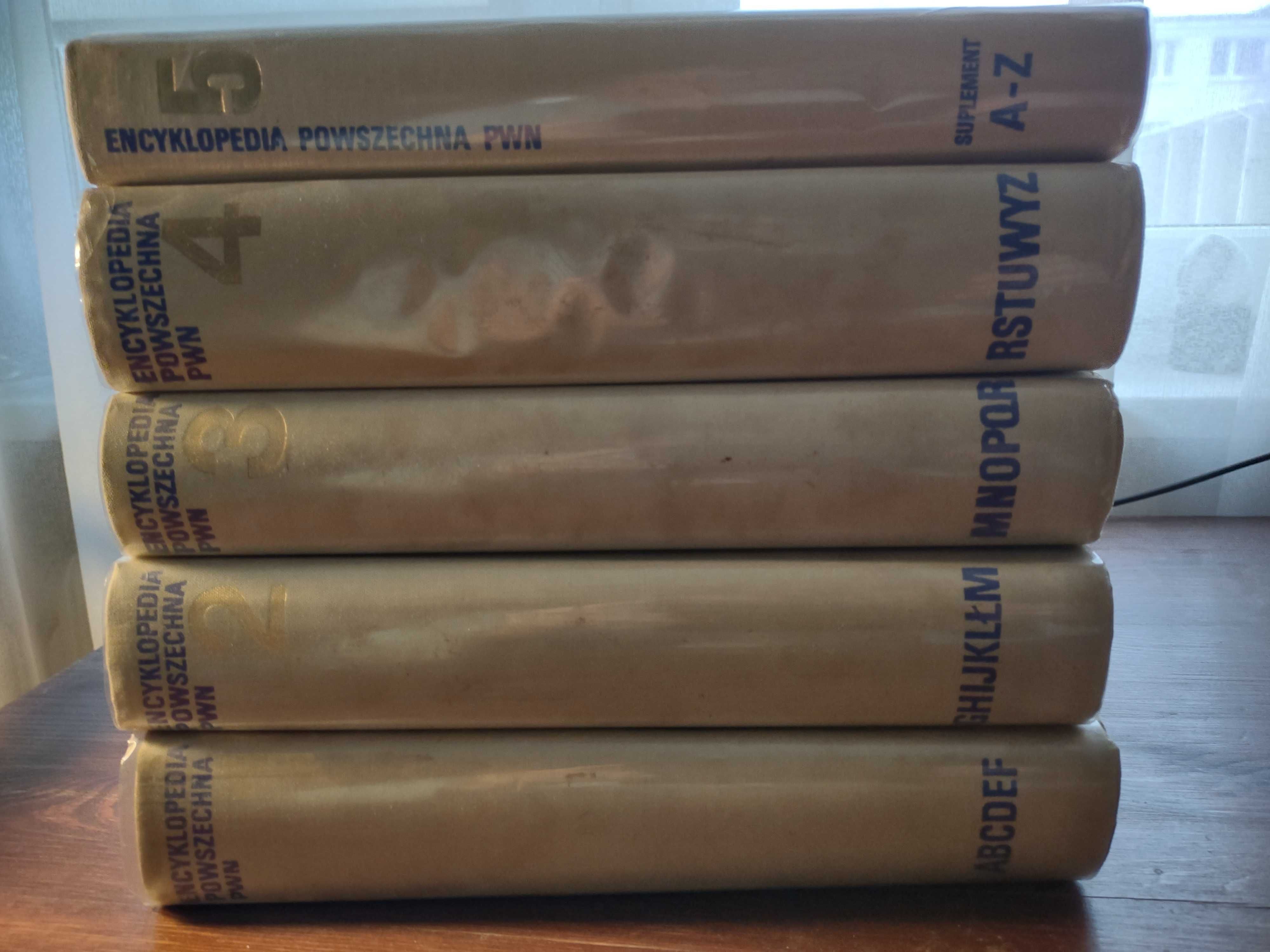 Encyklopedia powszechna PWN 4 tomy + suplement-praca zbiorowa-stan db