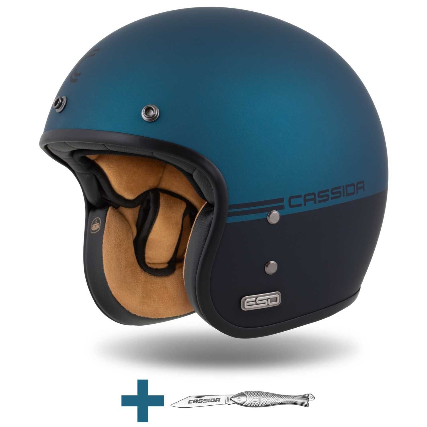 Kask motocyklowy CASSIDA ESO WŁÓKNO szklane pod intercom S-2XL