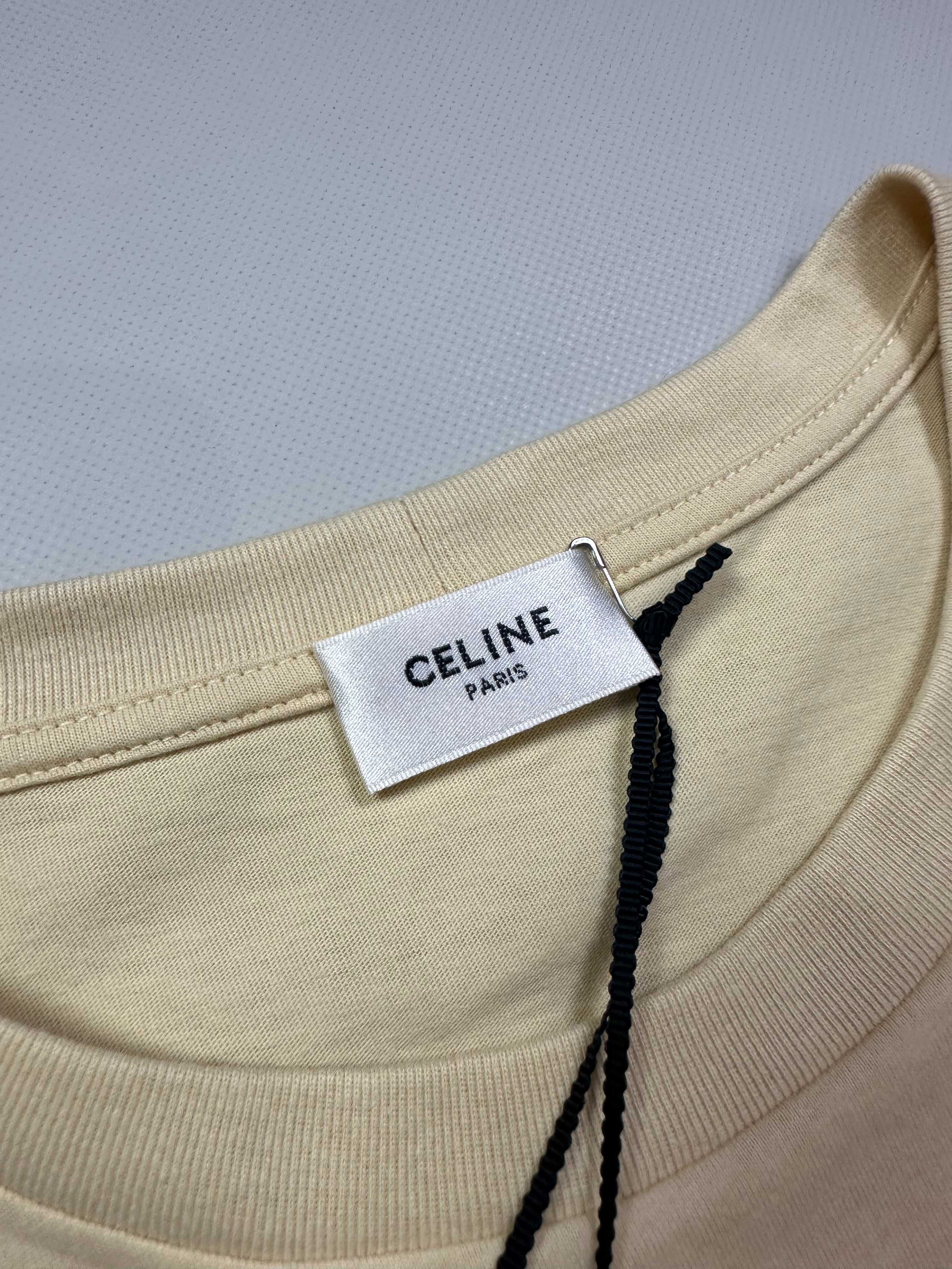 Футболка Celine Beige Cream Coton Tee regular fit футболка селин селін