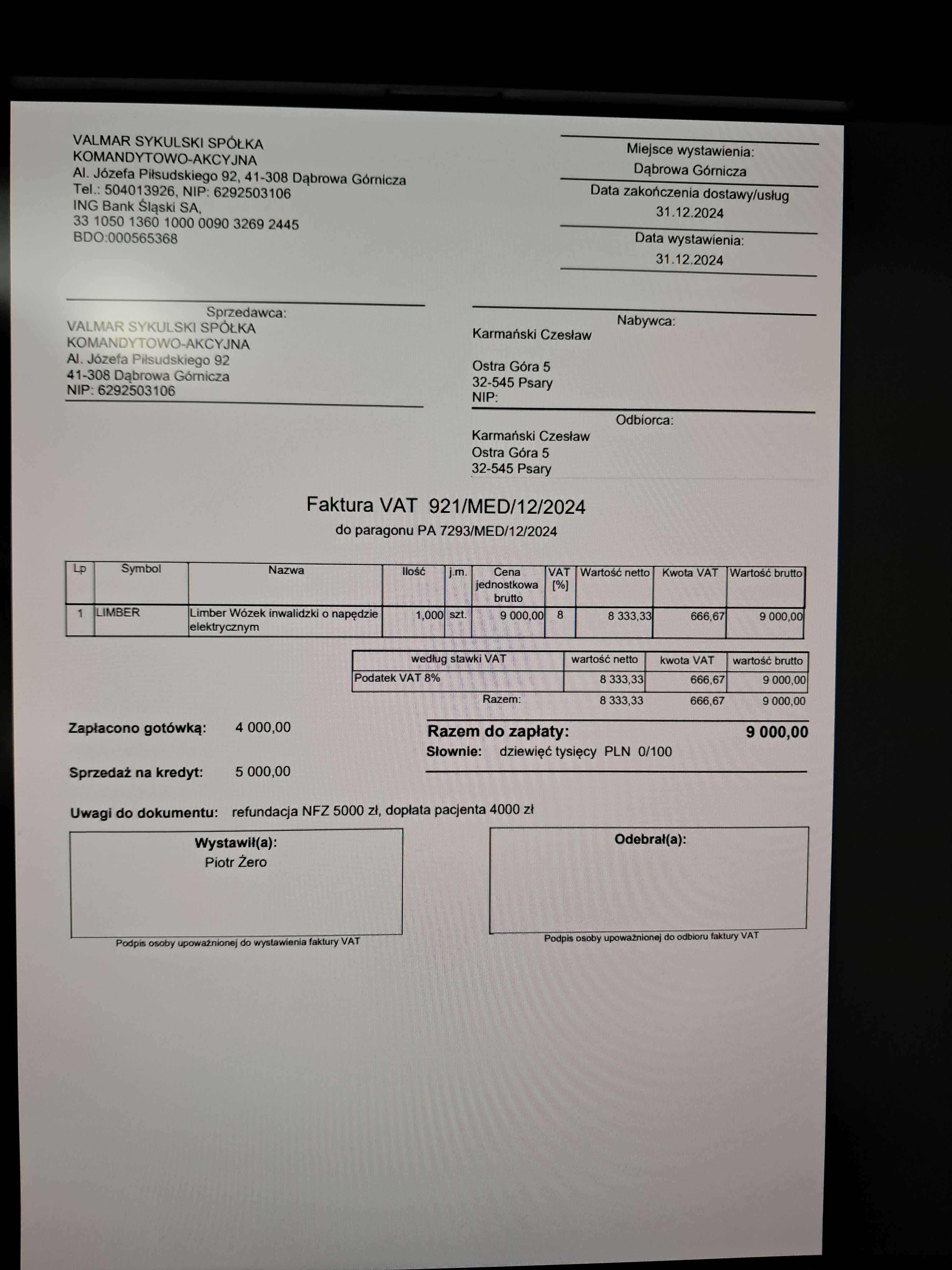 Elektryczny wózek inwalidzki LIMBER W101