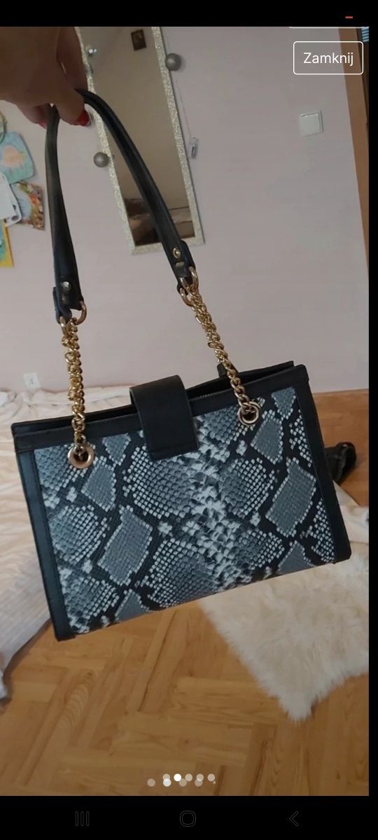 Torba torebka na ramię skóra węża credi  print tk max
