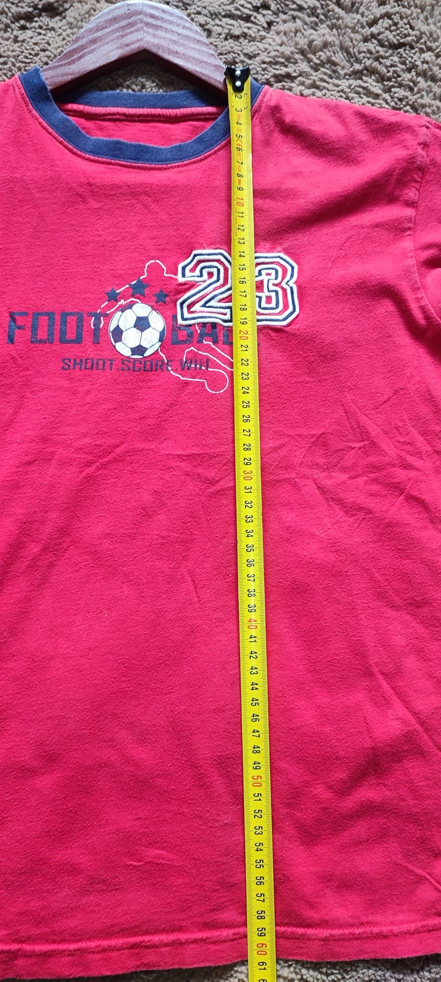 T-shirt Football rozm 146-152 wymiary na fotkach