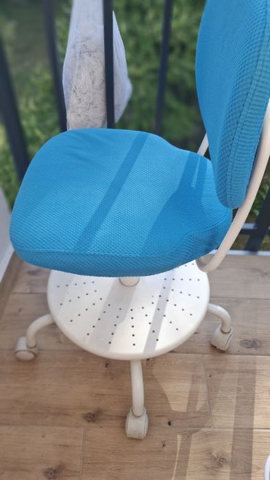 Krzesło do biurka  Ikea Vimund niebieskie polecam nowe fotki